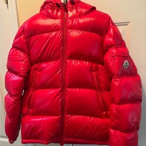 Moncler Cherry Red Quilted Jacket AUTHENTIC